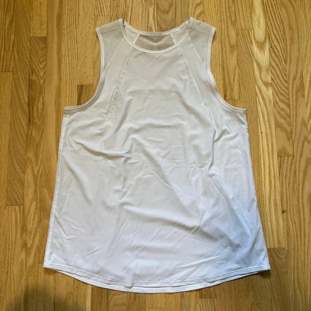 Lululemon | White Tank Top with Mesh and Reflective  Dots
